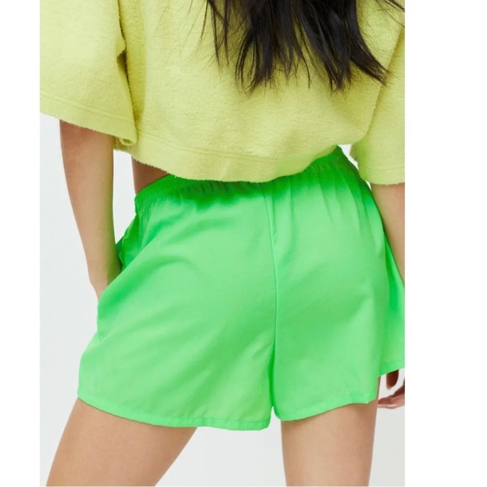 NWT UO Urban Renewal Upcycled Vintage Windbreaker Remnant Neon Nylon Shorts XS/S - Picture 2 of 4